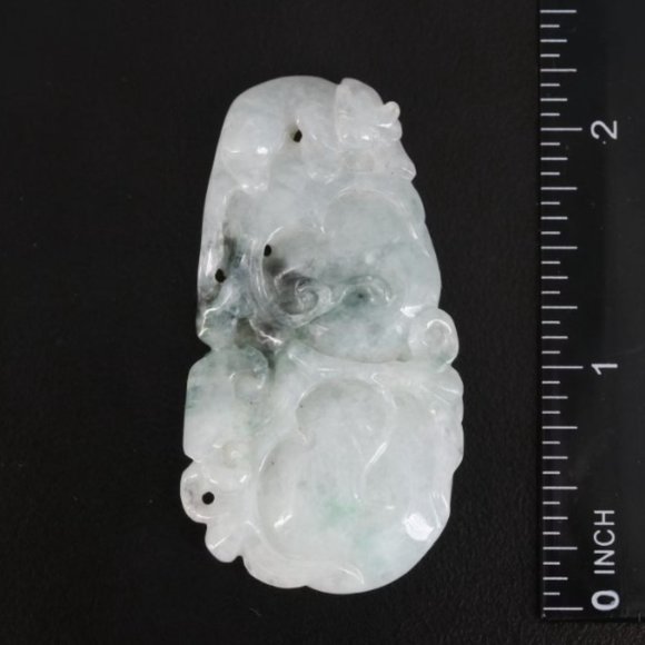 14K Gold Carved Jadeite and Mother-of-Pearl Pendants - Picture 8 of 8